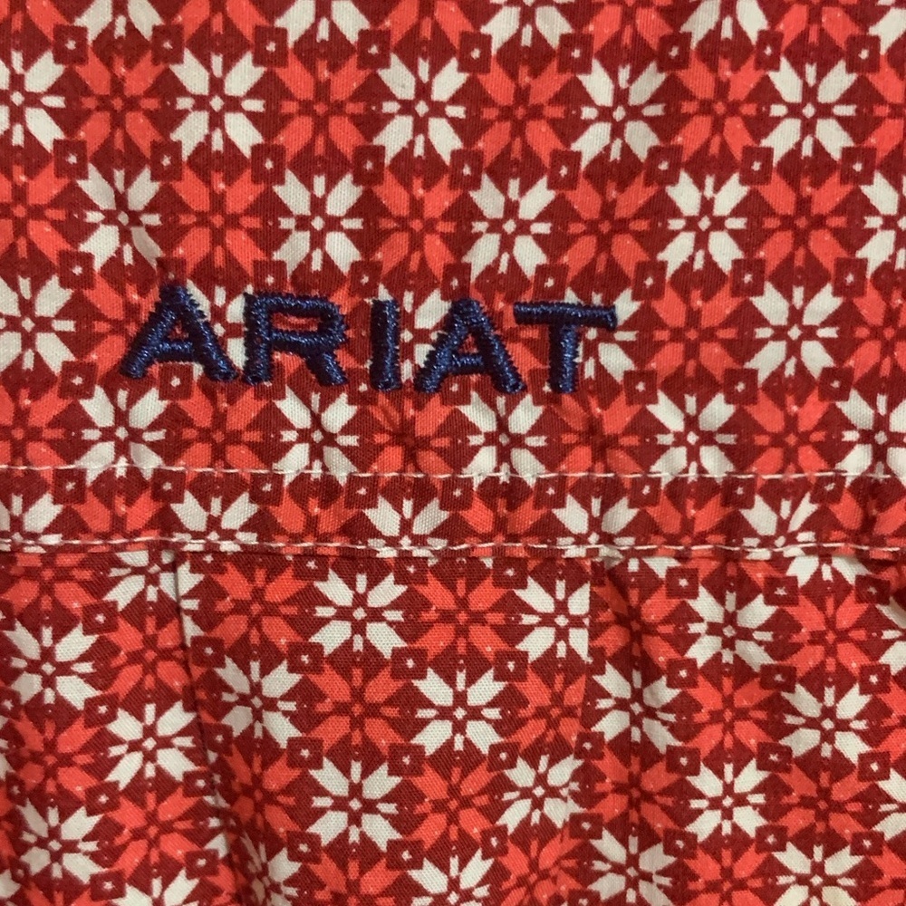 Ariat mens XS red with blue logo cowboy rodeo western - Picture 4 of 7